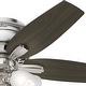 preview thumbnail 15 of 19, Hunter 42" Newsome Flush Mount Ceiling Fan w/ 3-Light LED Light Kit and Pull Chain - Transitional, Casual - Low Profile!