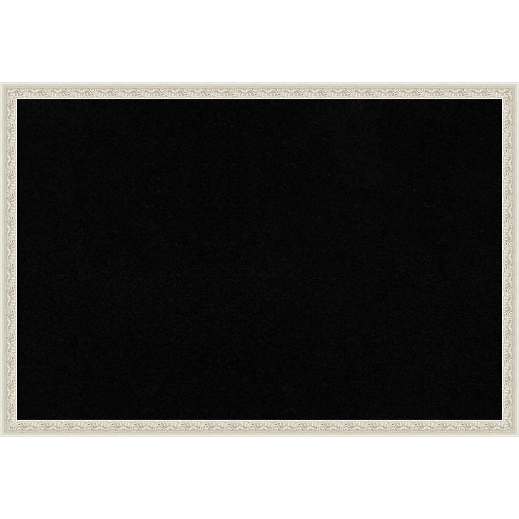 Bethany Silver Wood Framed Cork Board - Bulletin Board, Organization Board, Pin Board