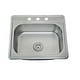 preview thumbnail 1 of 3, CB HOME 25'' Modern Drop in Stainless Steel Kitchen Sink,Top Mount Single Bowl Sink with Three Faucet Hole - 25''X22''X8'' 25''X22''X8'' - Stainless steel