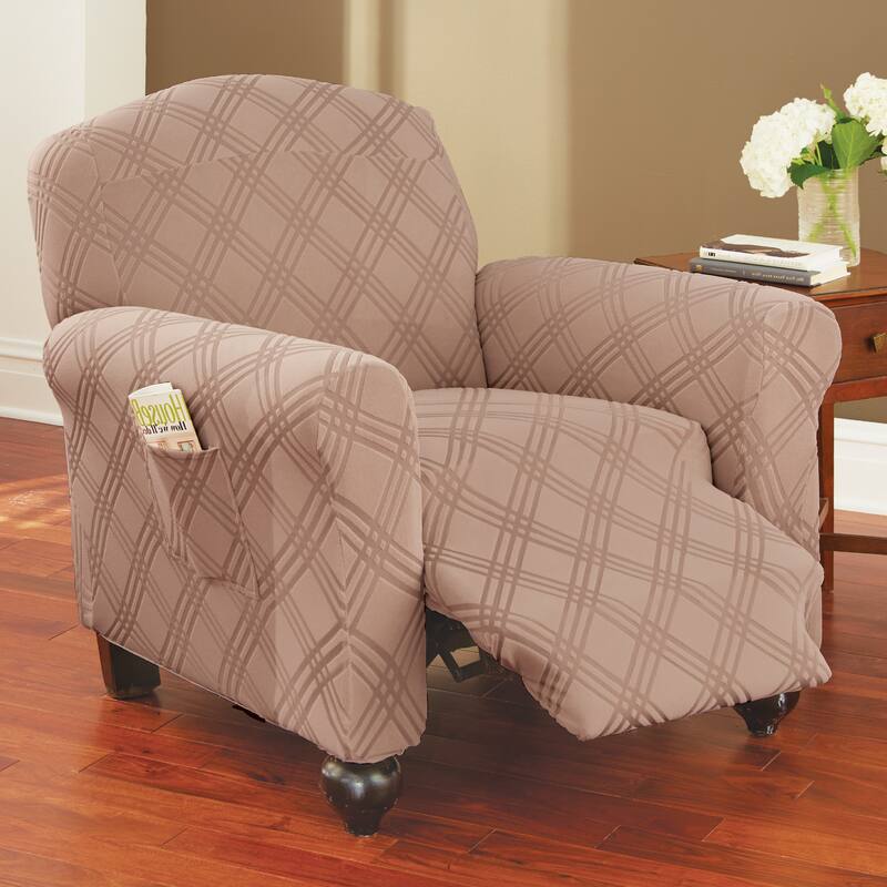 Double Diamond Stretch Furniture Cover - Jumbo Recliner