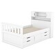 preview thumbnail 8 of 7, Twin Captain Bed with Bookcase Headboard, Shelves, and Four Storage Drawers, White