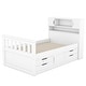 preview thumbnail 8 of 7, Twin Size Captain Platform Kids Bed Frame with Bookcase Headboard, Shelves, 4-Drawers & Removable Storage, Easy Assembly, White