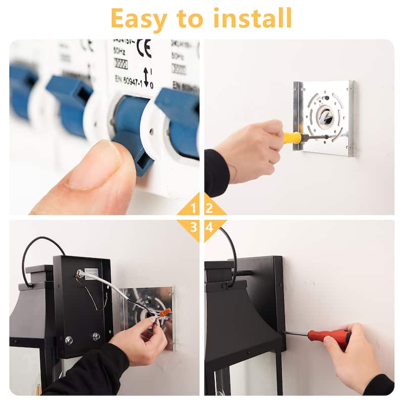 Outdoor Black Wall Lantern Sconce Light