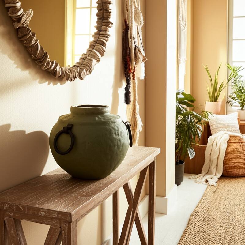 Pottery Ecomix Vase with Handles Modern Boho Style Versatile Display