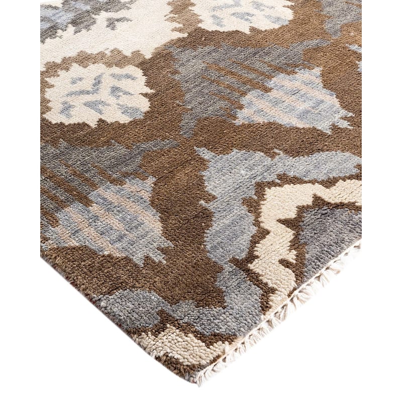 Ikat One-of-a-Kind Handmade Area Rug, Beige - 8' 0" x 9' 10"