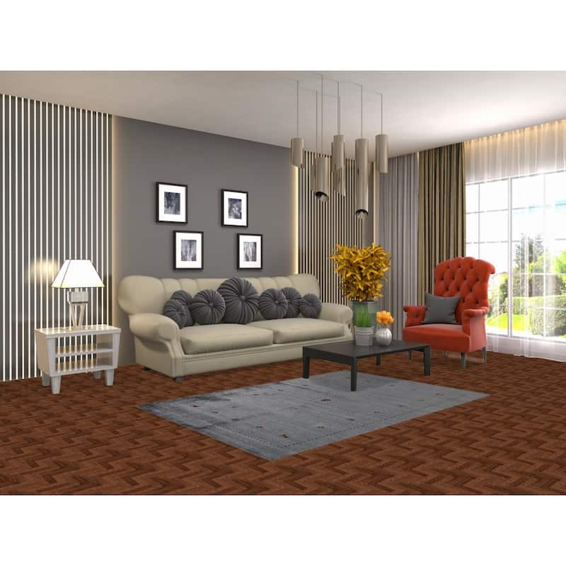 Striped Gabbeh Indian Rug Hand-Knotted Bedroom Wool Carpet - 3'11" x 5'10"