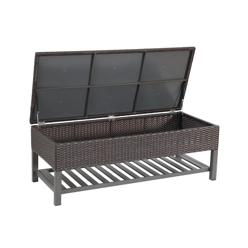 Rattan Storage Bench