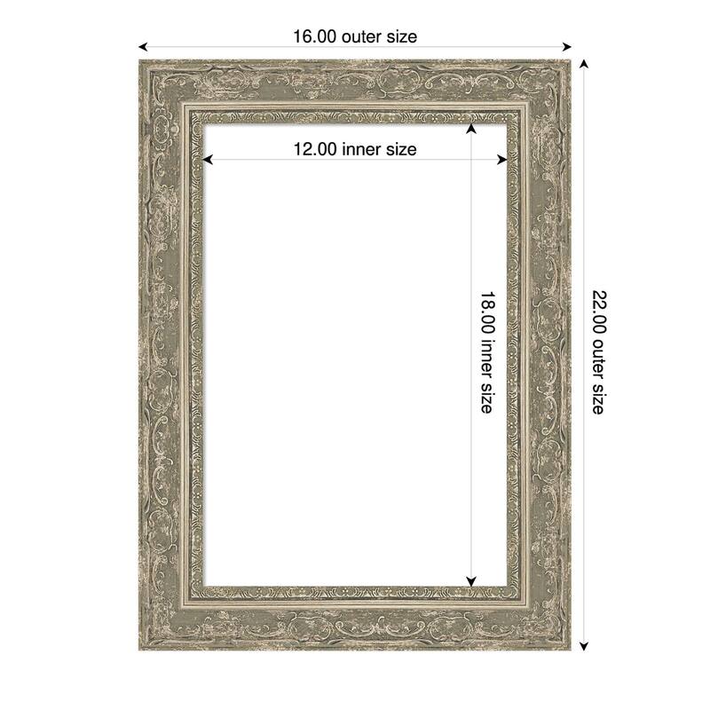 Filigree Framed Dry Erase Magnetic Board - 16 x 22 in - Filigree Silver
