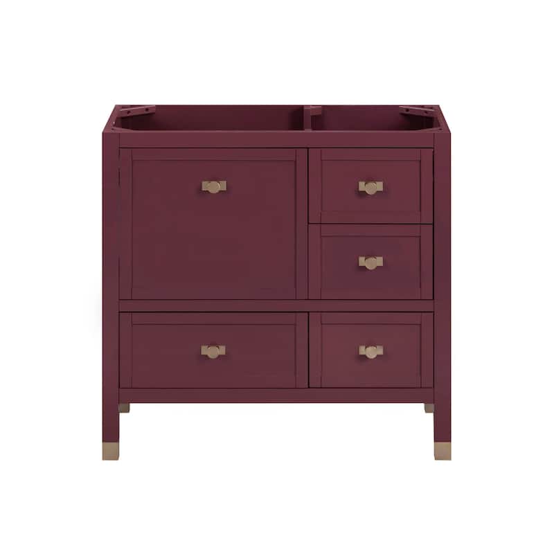 Alana Bathroom Vanity Cabinet in Burgundy Red - 36"W x 21.5"D x 34"H