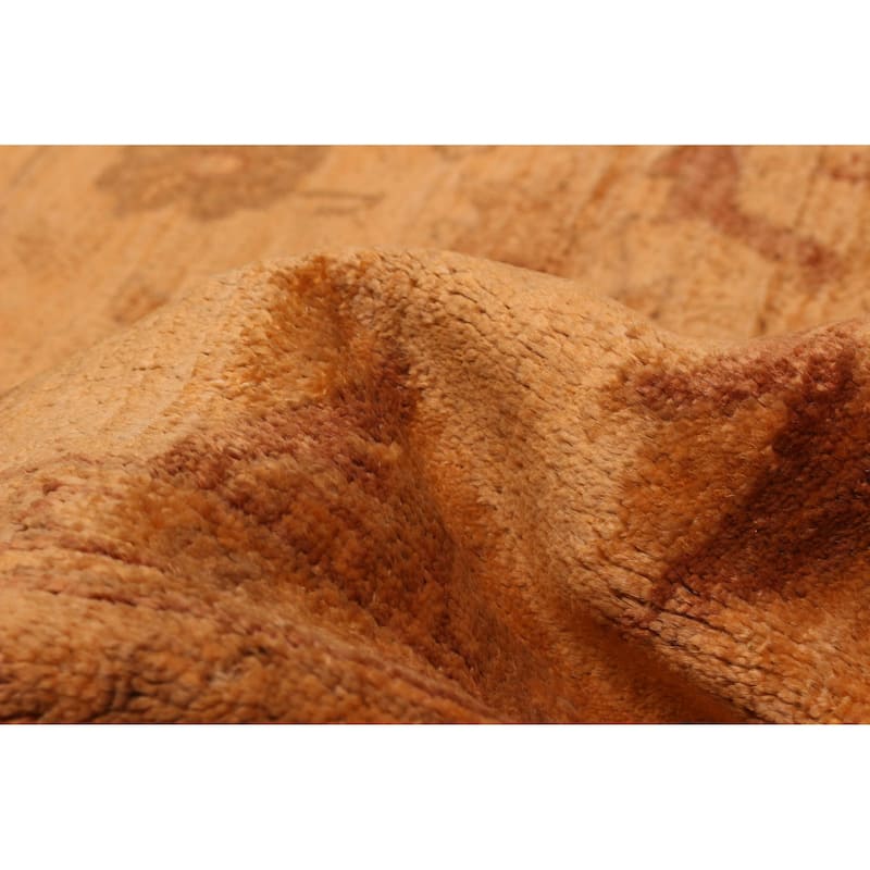 ECARPETGALLERY Hand-knotted Vibrance Orange Wool Rug - 6'2 x 9'1