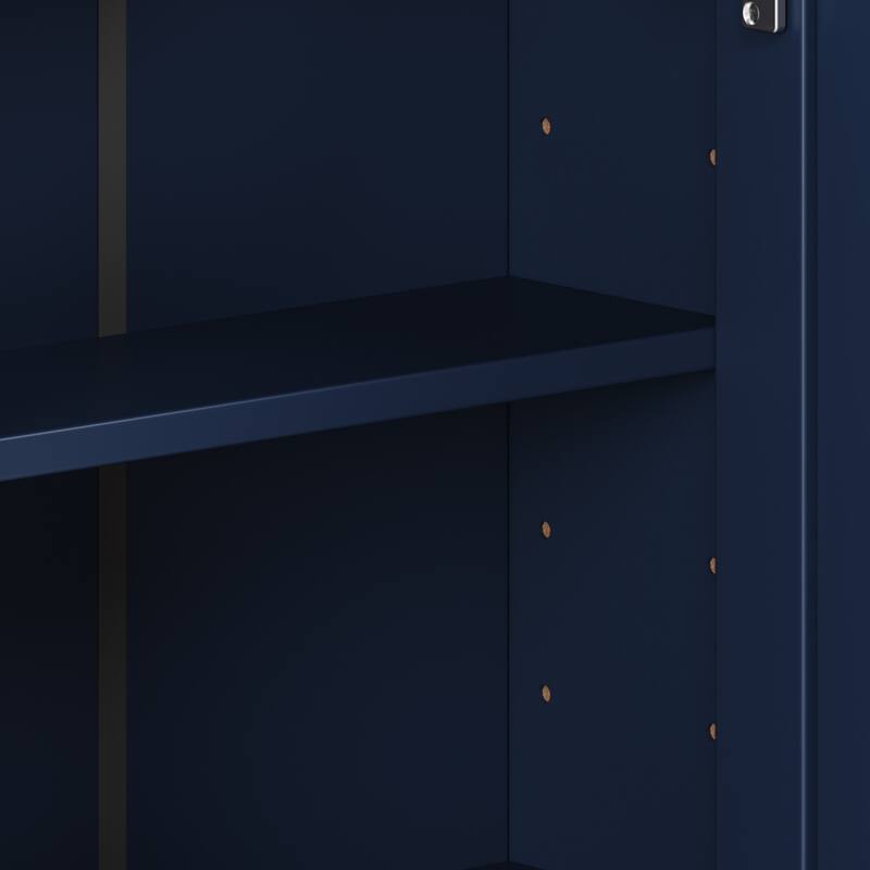 Bathroom Wall Storage Cabinet with Mirror, with Adjustable Wood Shelf & Doors, Mounted Storage Cabinets with 6 Open Shelves