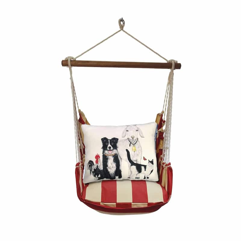 Magnolia Casual Swing Set 4 piece - Americana Stripe w/ Dog and Farm Animals