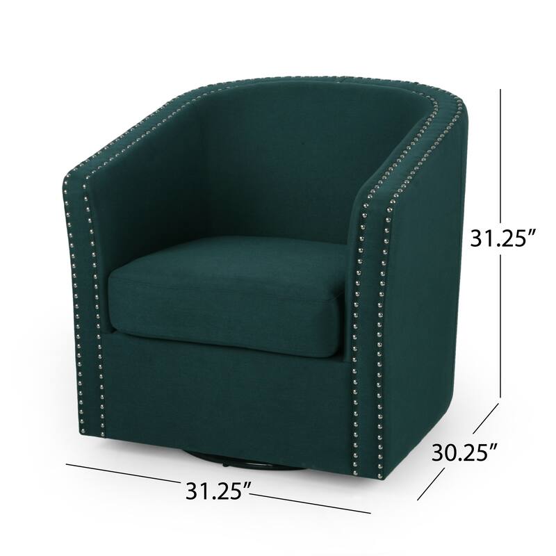 Maya Modern Fabric Swivel Chair by Christopher Knight Home - 30.25" W x 31.25" L x 31.25" H
