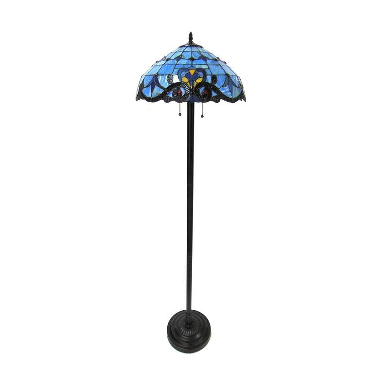 Tiffany Style 2-Light Victorian Floor Lamp - N/A
