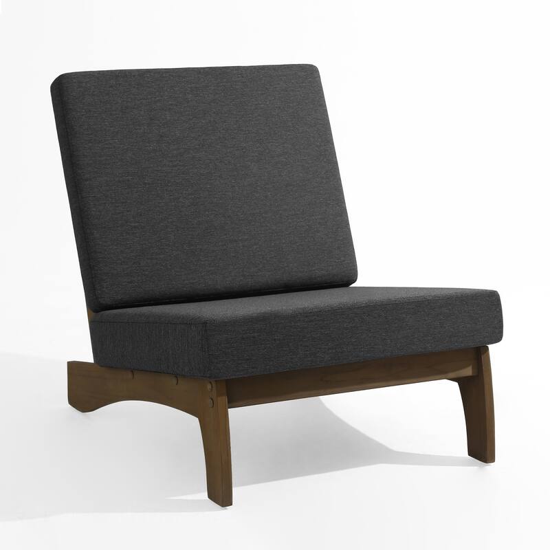 4 Set Outdoor Patio Teak Wood Club Chairs Loveseat with Cushion