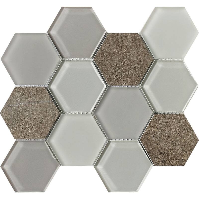 3" x 3" Honeycomb Blend Mosaic Tile - 5 Sheets (3.35 sf) - Brown