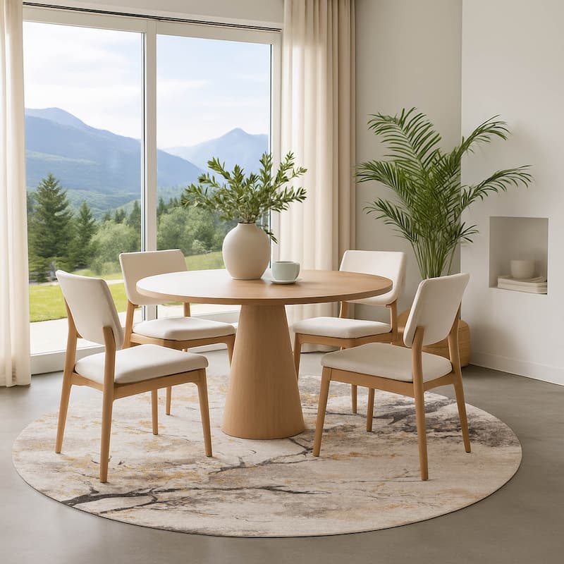 Premium Washable Super Soft Abstract Mayfield Rug - Putty - 8' x 8'