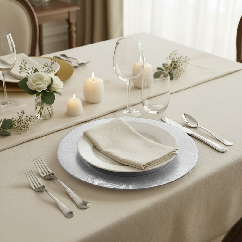 ChargeIt! by Jay 13-inch Silver Charger Plate