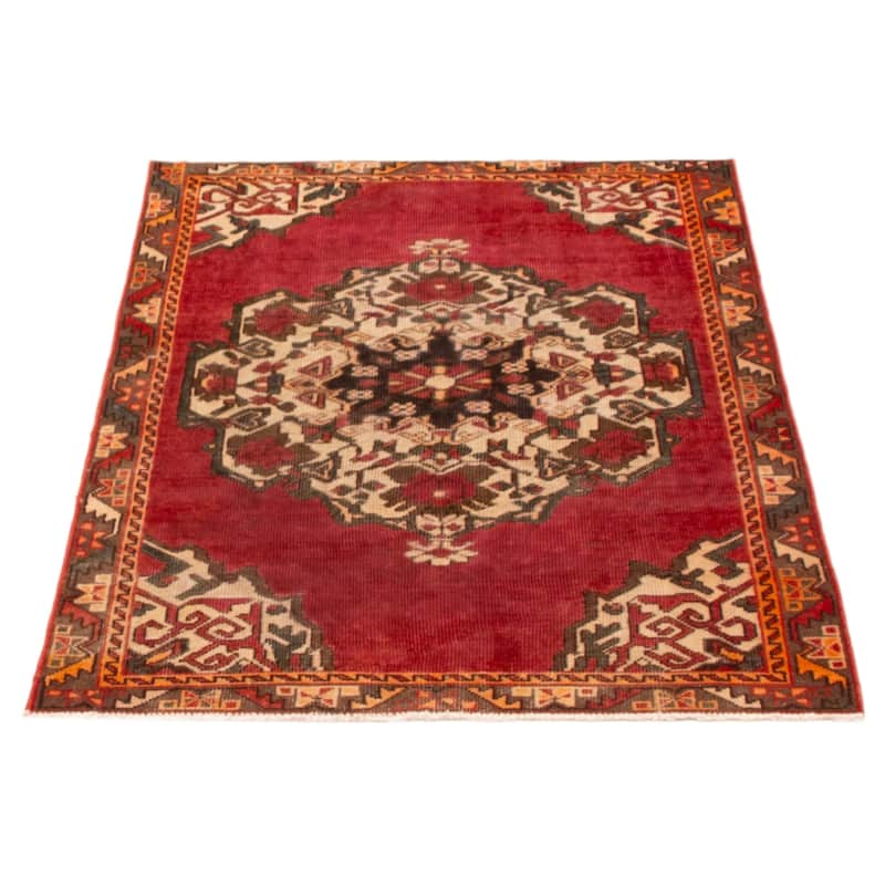 ECARPETGALLERY Hand-knotted Anadol Red Wool Rug - 4'2 x 6'3