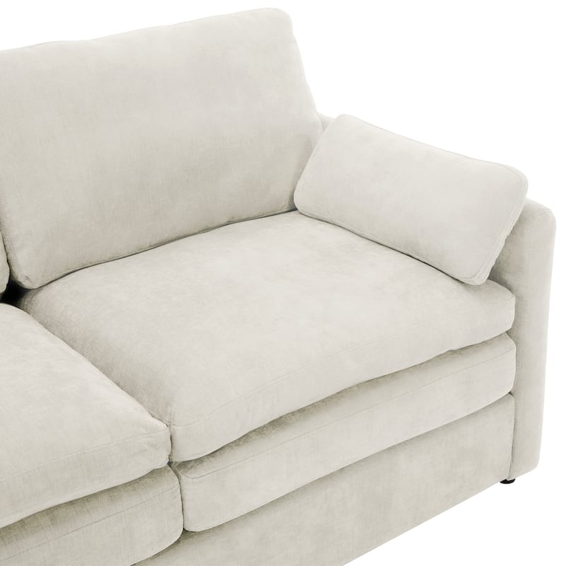 Roomfitters 89" Oversized Upholstered 3-Seater Cloud Sofa with Dual Plush Cushions