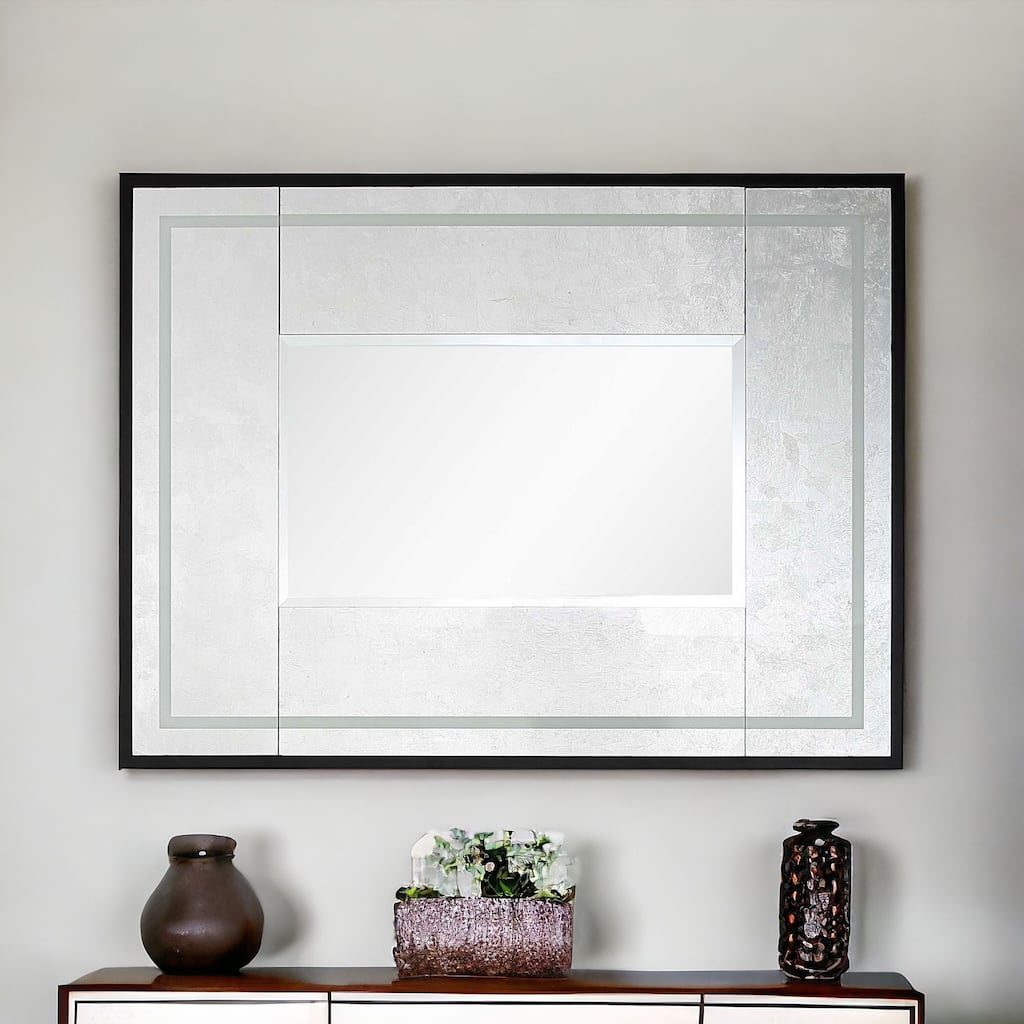 HomeRoots 32" Silver Wood Framed Accent Mirror - 47.2' X '31.5' X '0.9