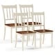 preview thumbnail 1 of 4, Gymax 4PCS Wooden Dining Side Chair High Back Armless Home Furniture - See Details Short - See Details - 4-Piece - White - Set of 4