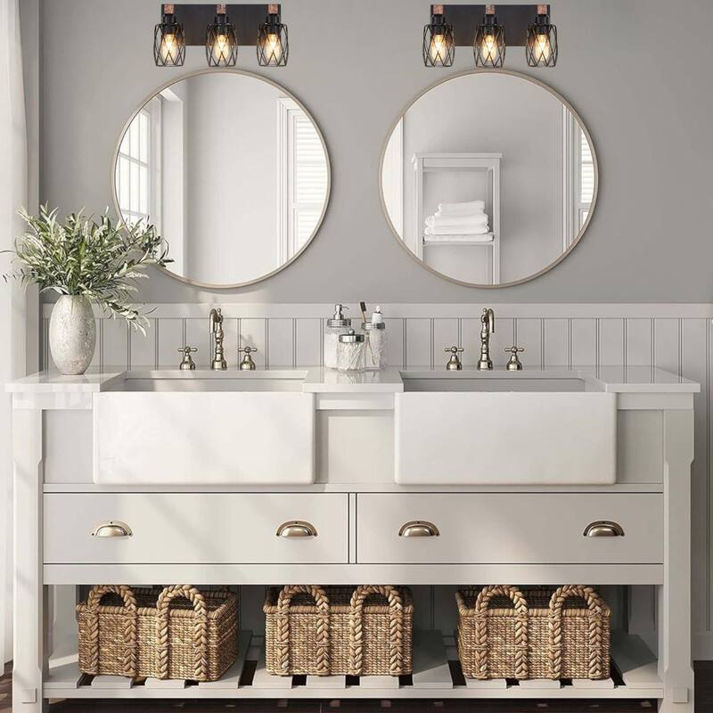 KISRAIS Farmhouse Bathroom Vanity Light with 3/4/5/6/7 Lights for Bathroom, Hallway (Bulb Not Included)