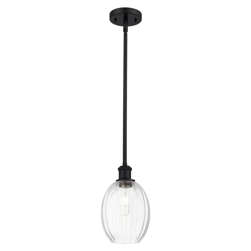 Innovations Lighting Endless Possibilities Ballston - Preston - 1 Light 6" Bulb Shade Stem Hung Mini Pendant - Clear/Matte Black