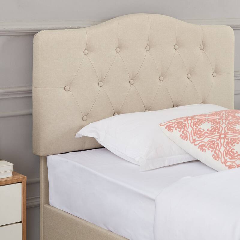VECELO Tufted Upholstered Bed Frames With Adjustable Headboard