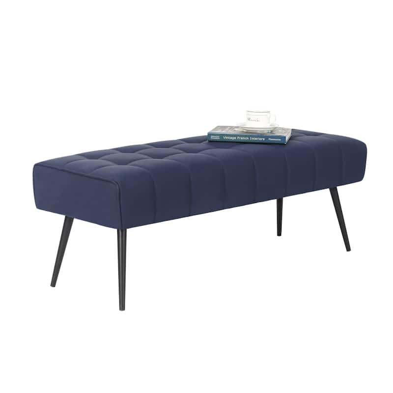 Adeco 41 Inches Faux Leather Ottoman Bench for Living Room