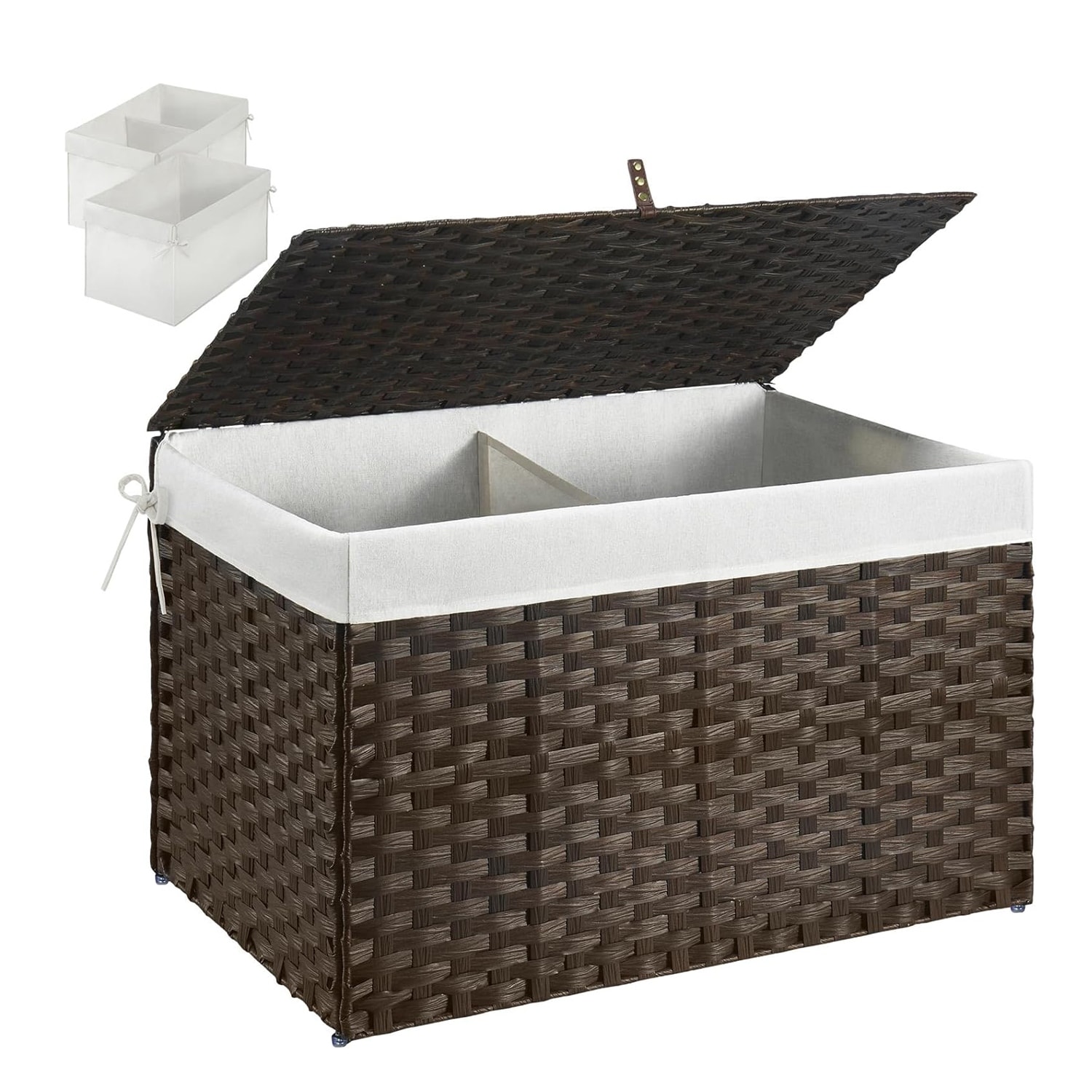 Blanket storage basket with lid on sale