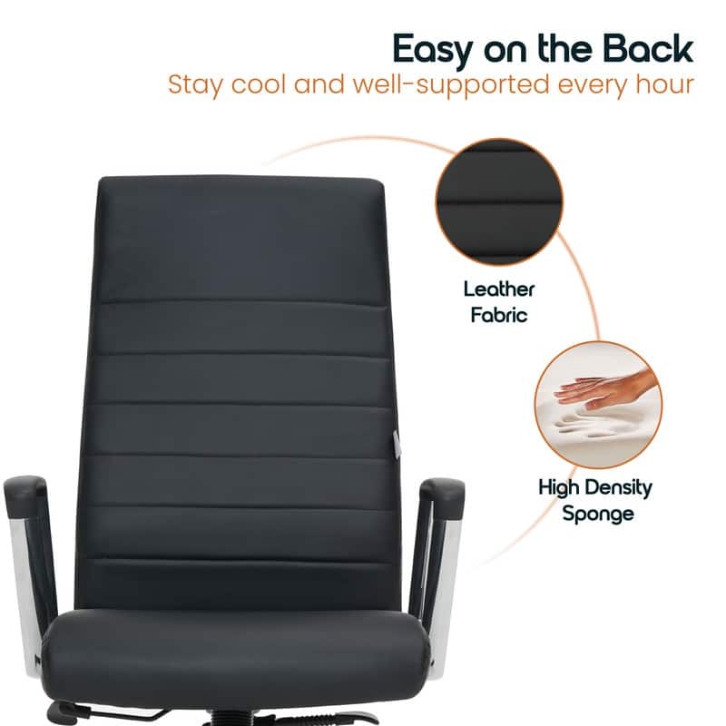 Hilton Modern High Back Ergonomic Leather Office Chair with Adjustable Height, Swivel, and Tilt for Conference or Executive Desk
