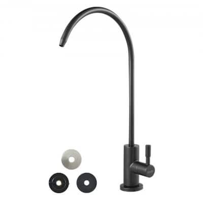 Matte Black Stainless Steel Drinking Water Filter Faucet with Brass Core - 14.57 x 6.89 x 1.1 inch