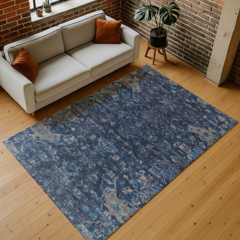 Machine Washable Indoor/ Outdoor Traditional Chelsea Chantille Rug