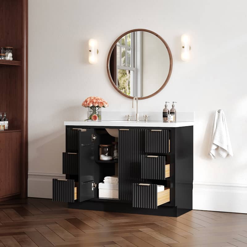 Ariel P49WQOVO Milan 49" Free Standing Single Basin Vanity Set with