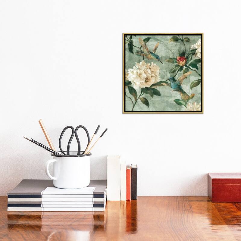 iCanvas "Birds Of A Feather I" by Renee Campbell Framed Canvas Print