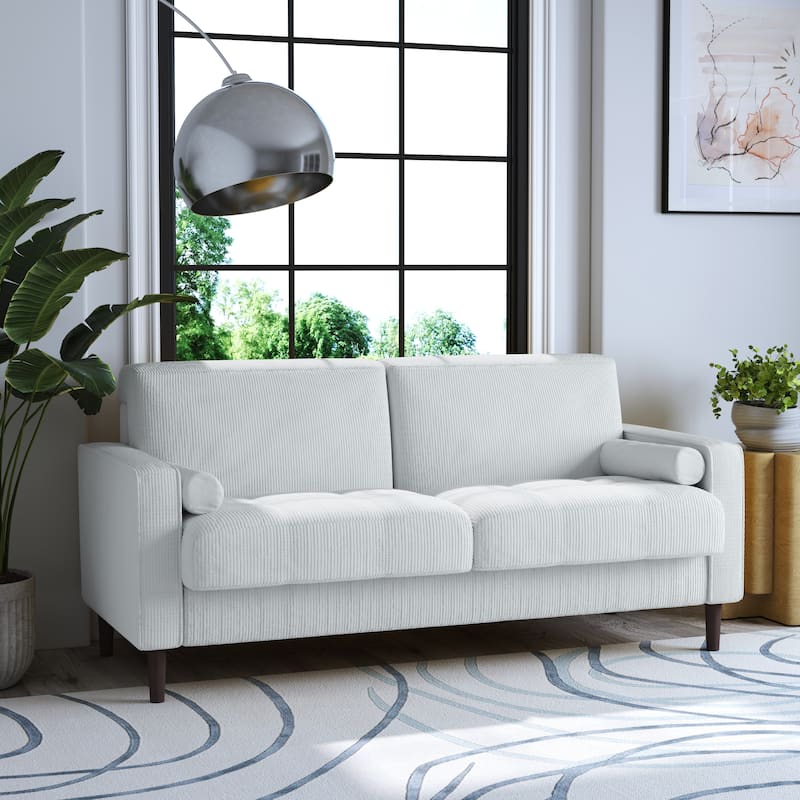 Corduroy 61.9" Loveseat Sofa Square Armrests