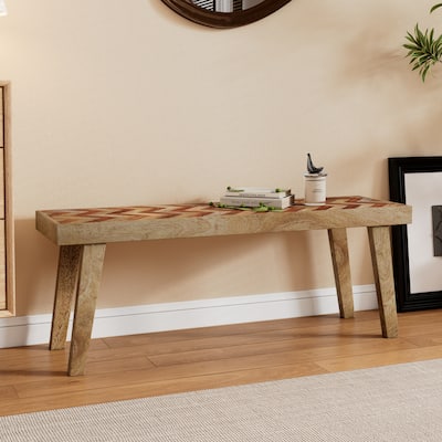 Fircrest Indoor Mango Wood Handcrafted Bench by Christopher Knight Home
