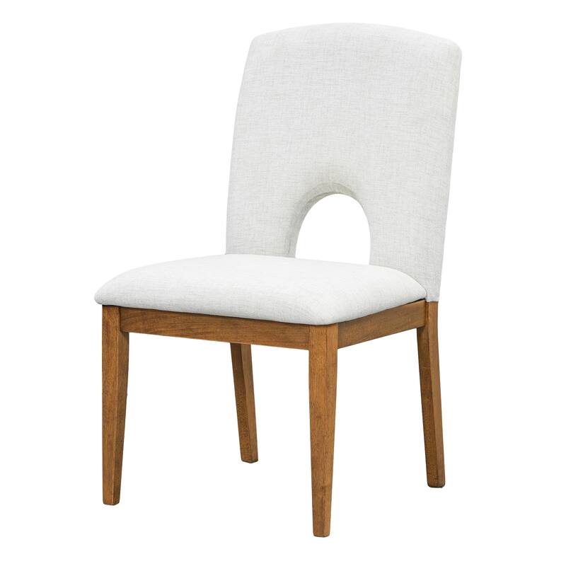 Modern 5-Piece Extendable Dining Table Set with Solid Wood and Upholstered Chairs for Small Spaces