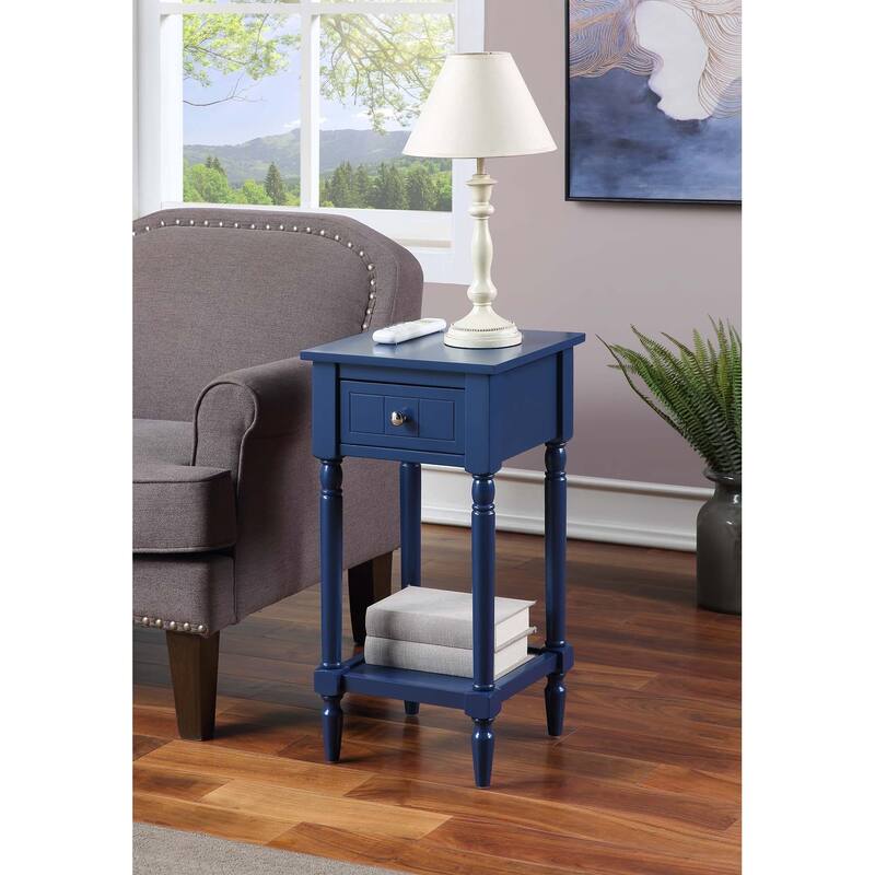 Convenience Concepts French Country Khloe 1 Drawer Accent Table with Shelf - Cobalt Blue