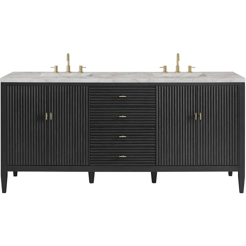 James Martin Vanities 485-V72-FVSL Myrrin 72" Free Standing Double - Carbon Oak - Oak Finish