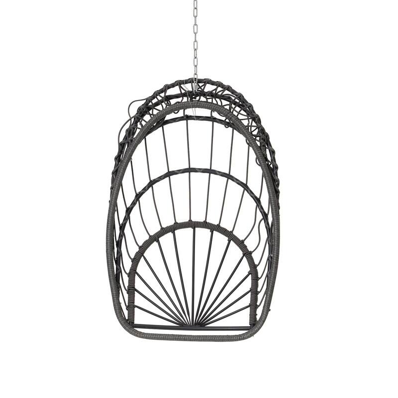 Egg Chair Outdoor Without Stand Indoor,Wicker Rattan Hammock Egg Porch Swing with Cushions for Bedroom Patio Balcony