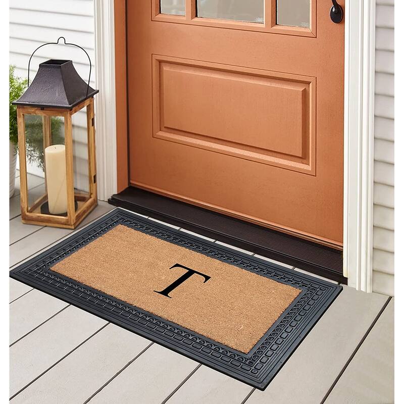 A1HC Rubber and Coir, 24" X 39" Heavy Duty Outdoor Monogrammed Doormat