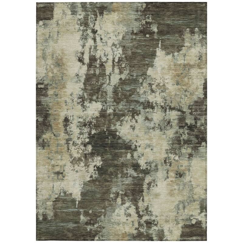 HomeRoots Abstract Transitional Rectangle Outdoor Rug - 9' X 12'
