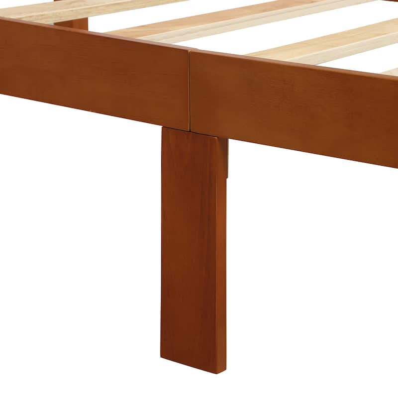 Wood Platform bed with Headboard and Footboard (Oak)