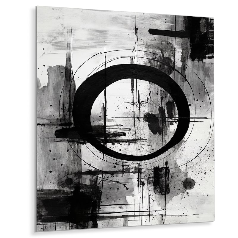 Designart "Minimalism Graffiti Artwork I" Abstract Liquid Ink Metal Wall Art