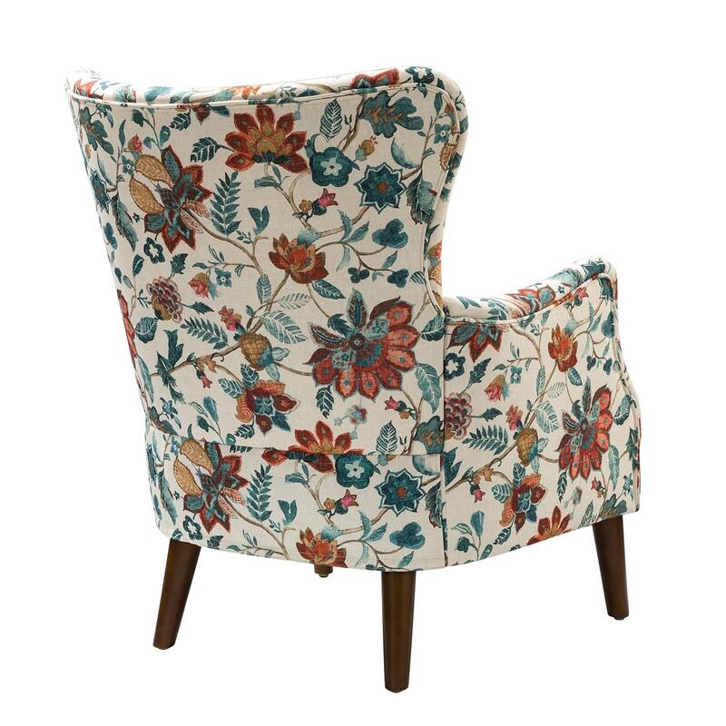 Nikolaus Armchair with Floral Fabric Pattern Set of 2 by HULALA HOME