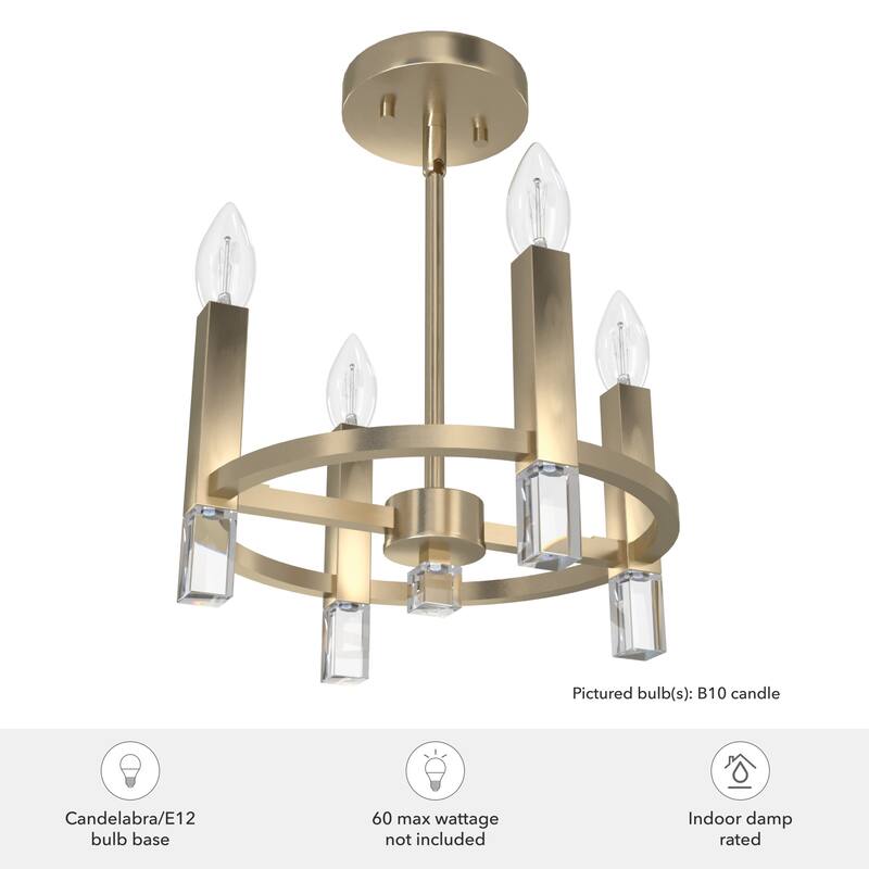 Hunter Sunjai 4-Light Semi-Flush Ceiling Light, Candle - Contemporary - Glam - Damp Rated!