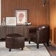 preview thumbnail 11 of 10, BELLEZE Lydia Accent Chair with Ottoman, Club Chair and Footrest Set Caramel-Faux Leather
