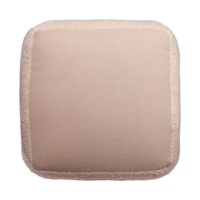 Sevita Solid Mid-Century Hand-Woven Square Pouf - Taupe